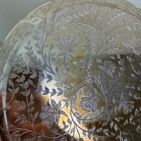 Jeannette Floragold 13" Round tray Cake Plater Serving Platter Marigold Carnival - Picture 3 of 5